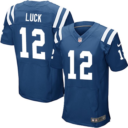 Men's Elite Andrew Luck Nike Jersey Royal Blue Home - #12 NFL Indianapolis Colts